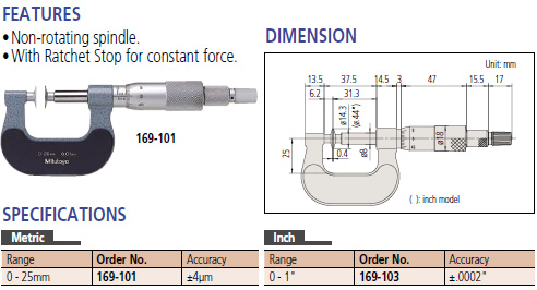 Paper thickness micro spec