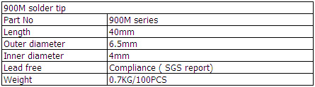 solder tip spec